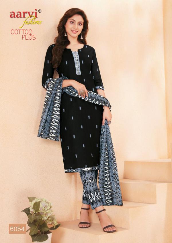 Aarvi Cotton Plus Cotton Embroidery Designer Readymade Suit